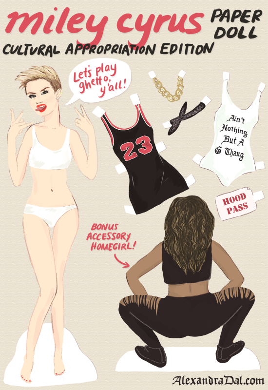 'Miley Cyrus Cultural Appropriation Paper Doll’ by AlexandraDal